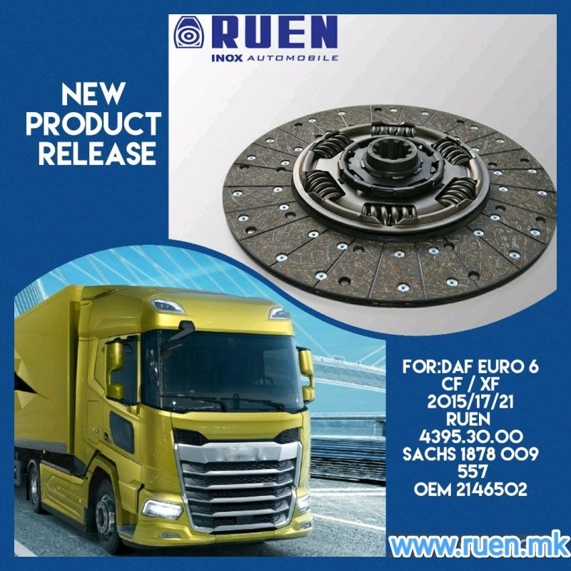 NEW PRODUCT RELEASE / Clutch disc for DAF Euro 6
