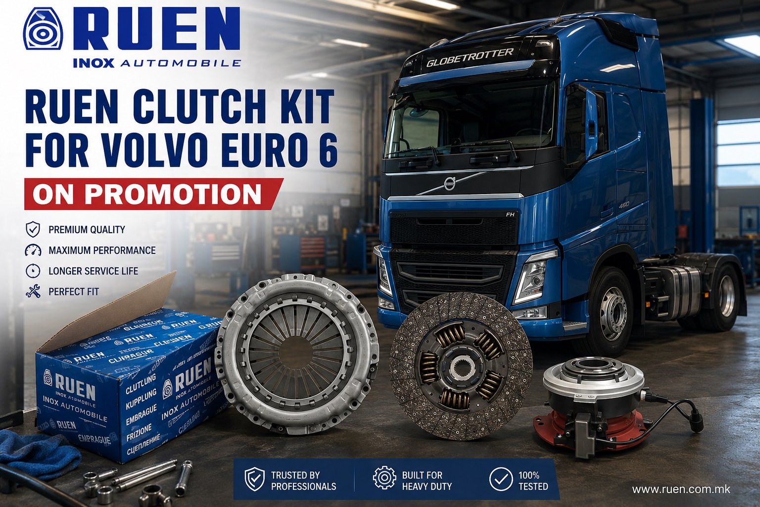 RUEN CLUTCH KIT FOR VOLVO EURO 6-ON PROMOTION