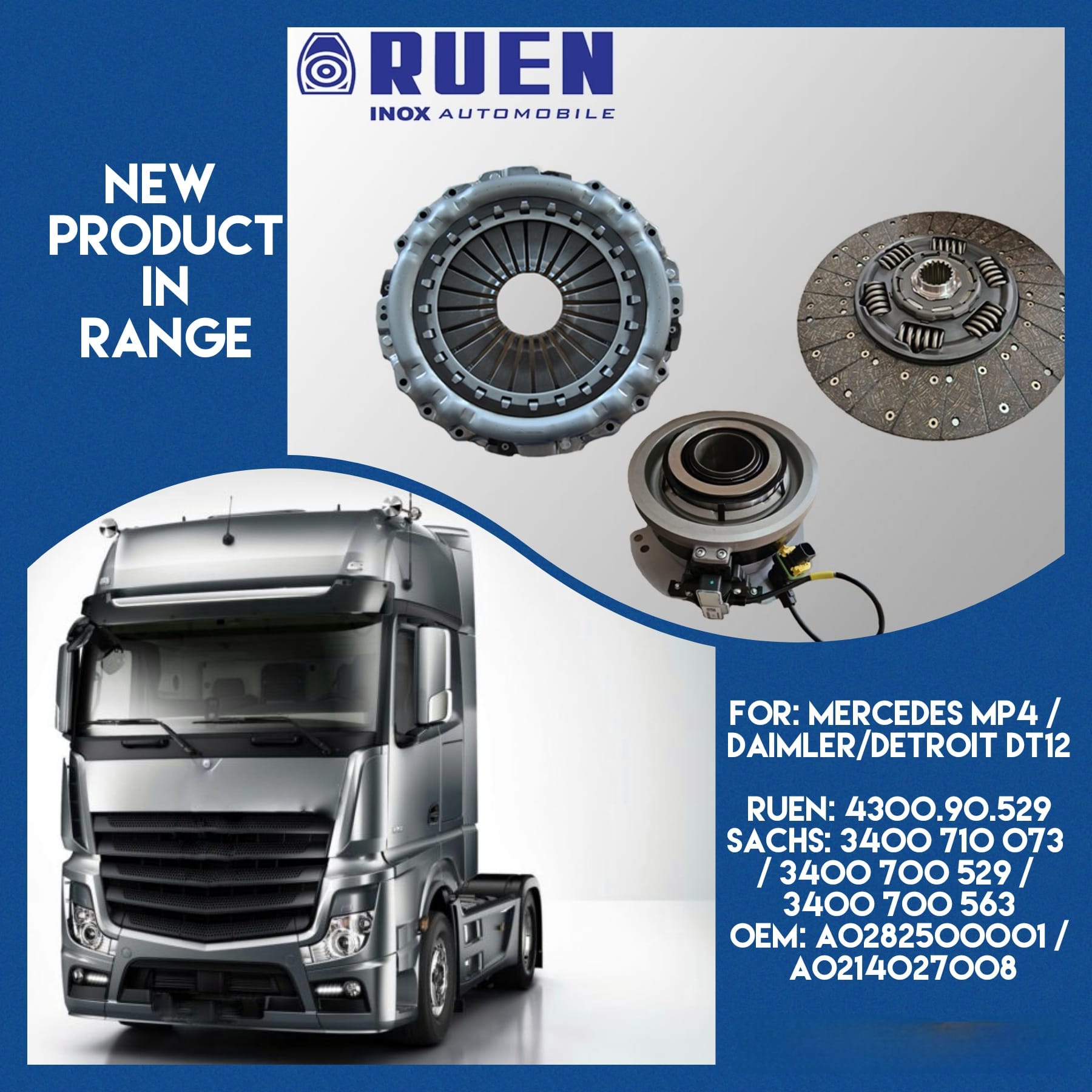 NEW PRODUCT RELEASE-CLUTCH KIT FOR MERCEDES MP4/ DAIMLER / DETROIT DT12